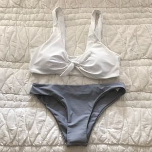 Zaful White and Gray Bikini